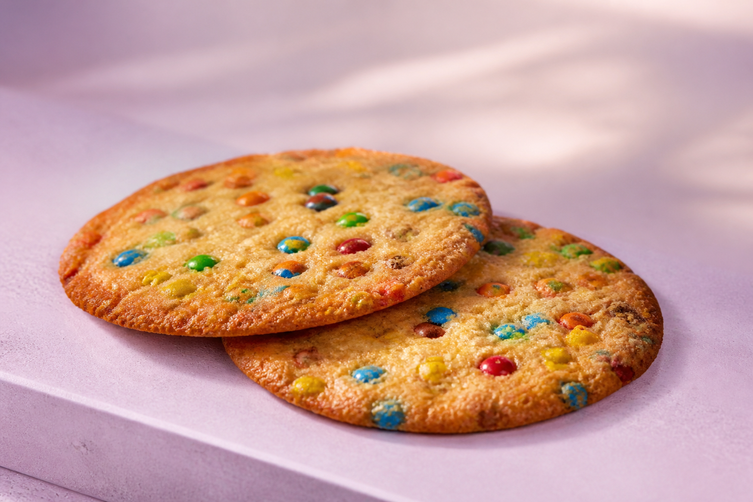 mms minis cookie thins with colorful mini candy pieces
