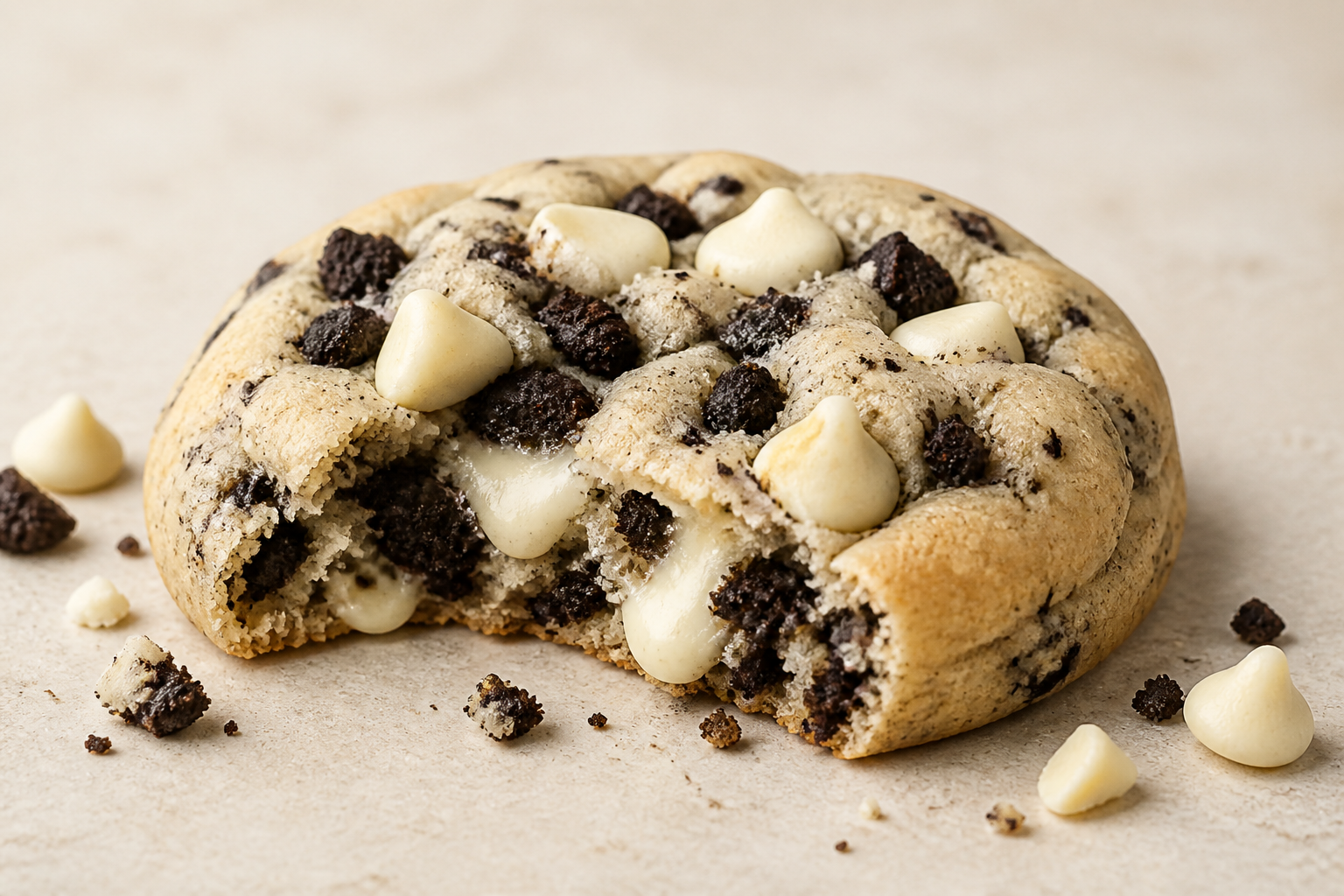 White Drop Cookie ft. HERSHEY’S Cookies N Creme with white chocolate drops and cookie pieces